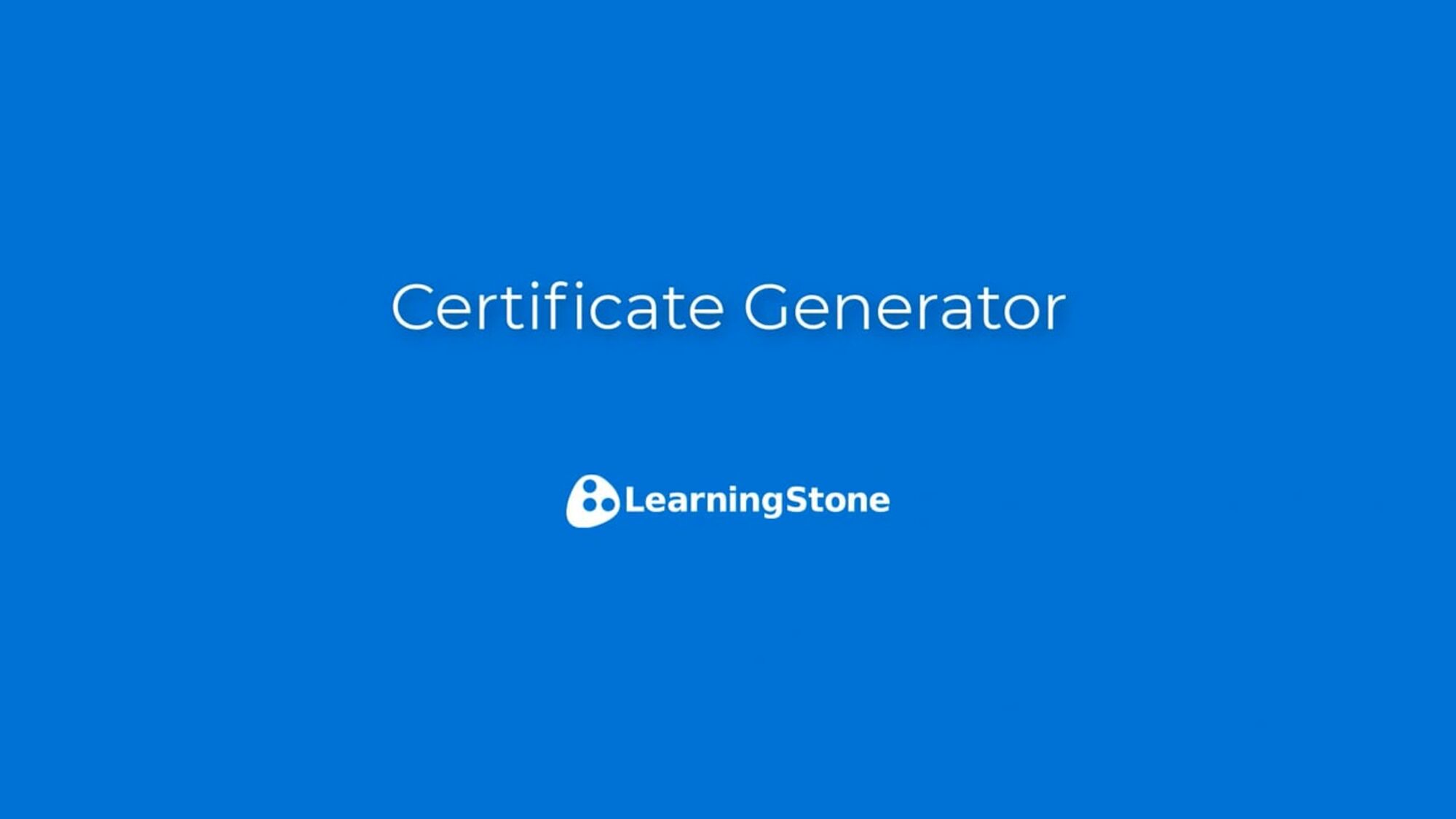 The Certificate Generator